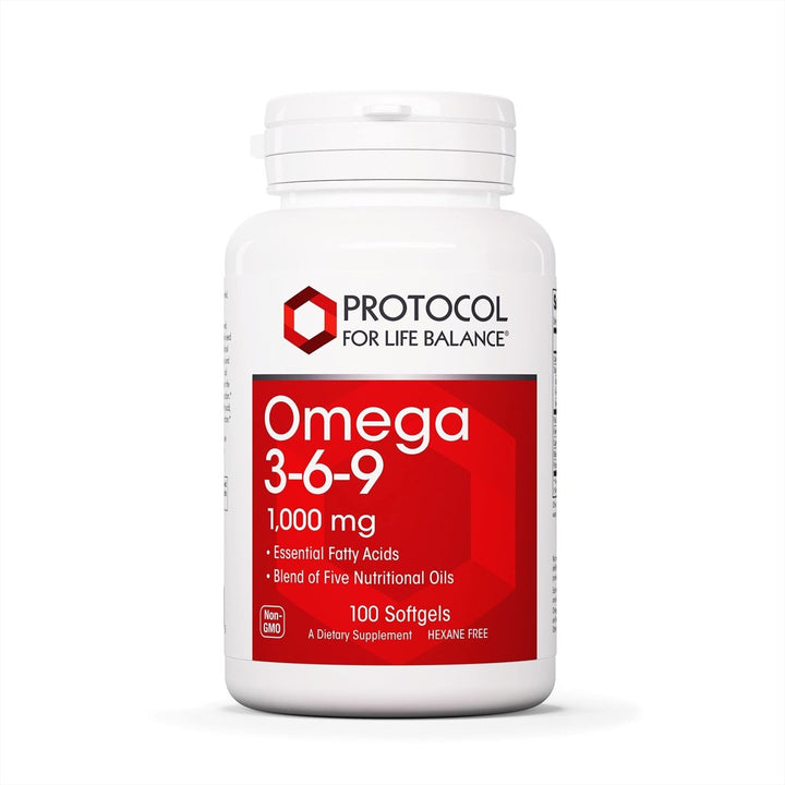 Protocol Omega 3 - 6 - 9 Life Balance - 1,000mg - Supports Healthy Skin, Heart & Immune System* - Essential Fatty Acids - Flaxseed Oil, Evening Primrose & More - Dairy & Egg Free - 100 Softgels - The Oasis of Health