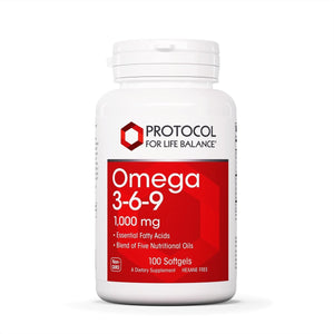 Protocol Omega 3 - 6 - 9 Life Balance - 1,000mg - Supports Healthy Skin, Heart & Immune System* - Essential Fatty Acids - Flaxseed Oil, Evening Primrose & More - Dairy & Egg Free - 100 Softgels - The Oasis of Health