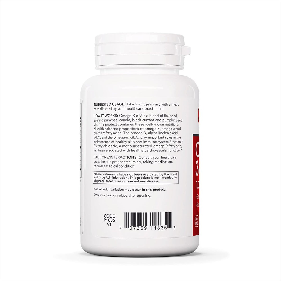 Protocol Omega 3 - 6 - 9 Life Balance - 1,000mg - Supports Healthy Skin, Heart & Immune System* - Essential Fatty Acids - Flaxseed Oil, Evening Primrose & More - Dairy & Egg Free - 100 Softgels - The Oasis of Health