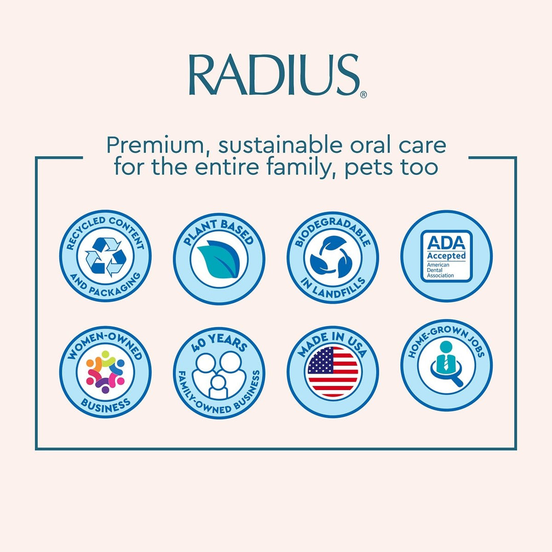 RADIUS Totz Plus Brush Kids Toothbrush Silky Soft BPA Free ADA Accepted Designed for Delicate Teeth & Gums for Children 3 Years & Up - Bluewhite/GreenYellow/Blueblue - Pack of 3 - The Oasis of Health