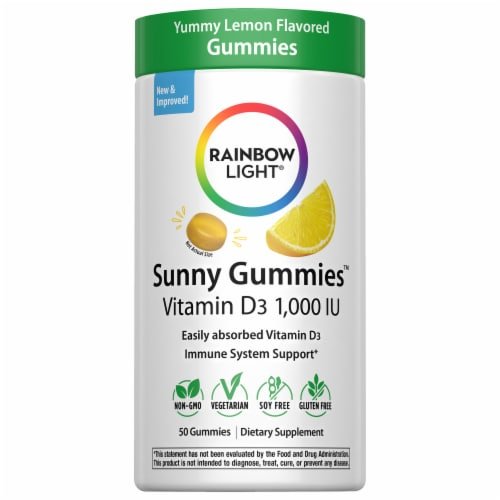 Rainbow Light Sunny Gummies Vitamin D3 1,000 IU 50 Count - The Oasis of Health