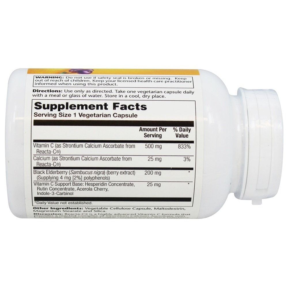 Reacta - C + Elderberry 500 mg Solaray 120 VCaps - The Oasis of Health