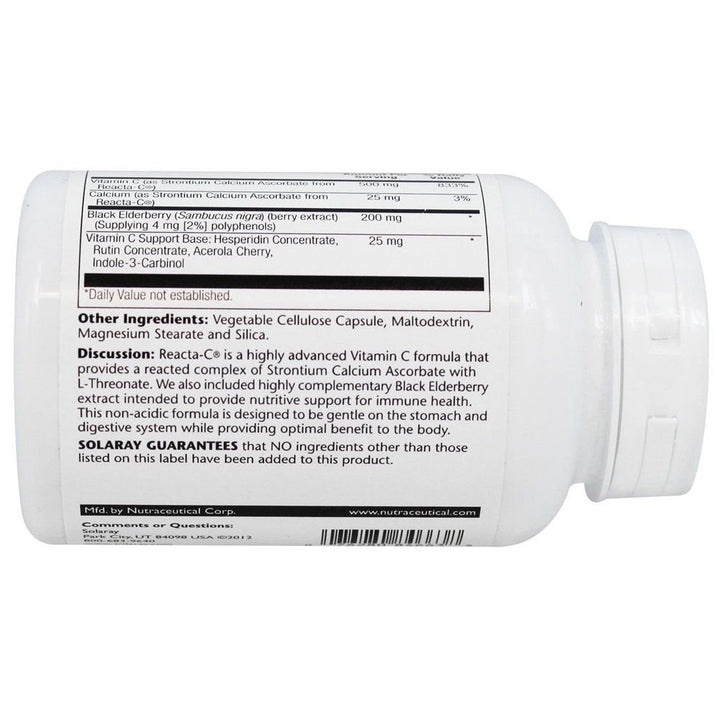 Reacta - C + Elderberry 500 mg Solaray 120 VCaps - The Oasis of Health