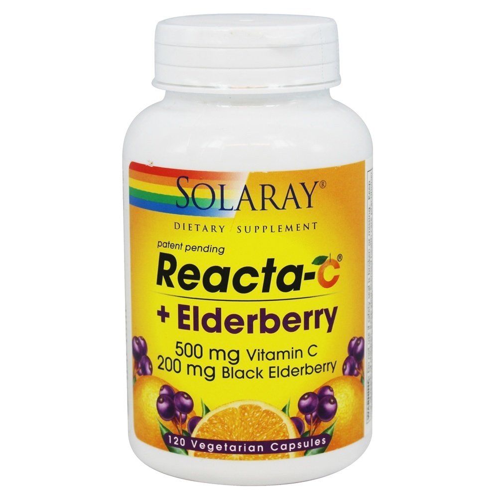 Reacta - C + Elderberry 500 mg Solaray 120 VCaps - The Oasis of Health