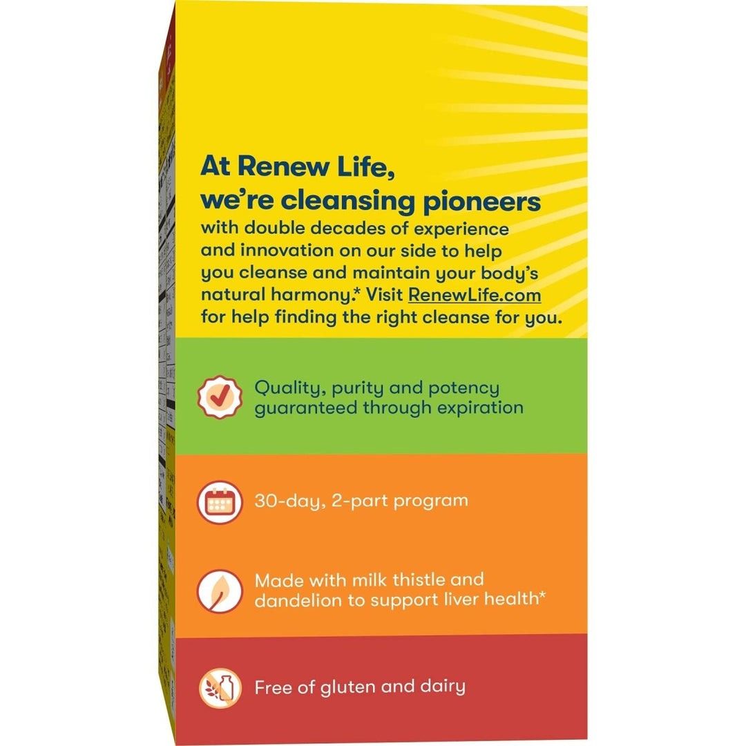 Renew Life Adult Cleanse - Liver Detox - 2 - Part, 30 - Day Program - Gluten & Dairy Free - 120 Vegetarian Capsules (Package May Vary) - The Oasis of Health