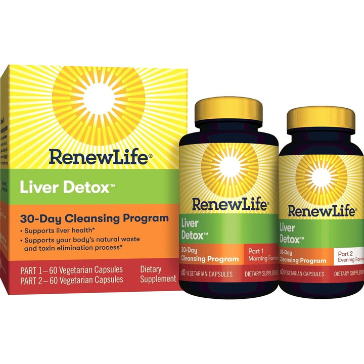 Renew Life Adult Cleanse - Liver Detox - 2 - Part, 30 - Day Program - Gluten & Dairy Free - 120 Vegetarian Capsules (Package May Vary) - The Oasis of Health