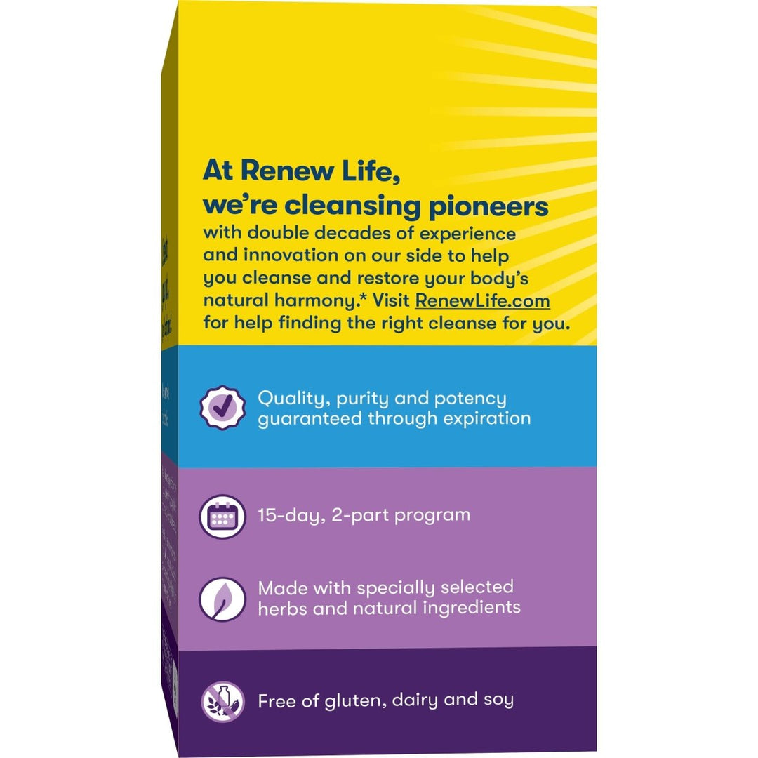 Renew Life Adult Cleanse - Microbial Cleanse & Detox , Supports Balance of Intestinal Microorganisms - 2 - Part 15 - Day Program, Gluten, Dairy & Soy Free, Vegetarian, 90 Capsules & 1 Fl. Oz. Tincture - The Oasis of Health