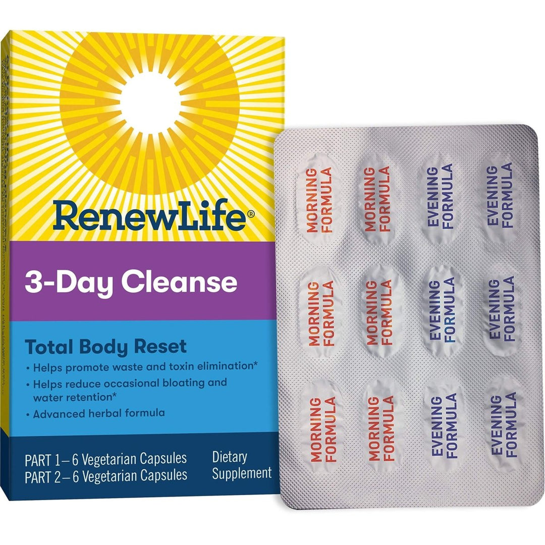 Renew Life Adult Cleanse Total Body Reset - 2 - Part, 3 - Day Program, 12 Vegetarian Capsules - The Oasis of Health