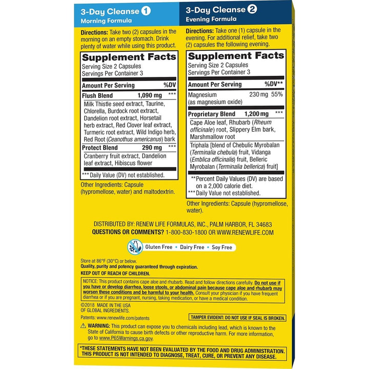 Renew Life Adult Cleanse Total Body Reset - 3 - Day, 2 - Part Program - The Oasis of Health