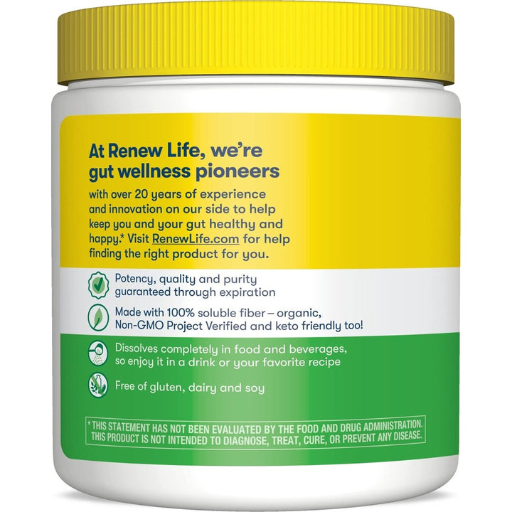 Renew Life Adult Completely Clear Organic Prebiotic Fiber - 7 oz | Keto - Friendly Fiber Powder Supplement - The Oasis of Health