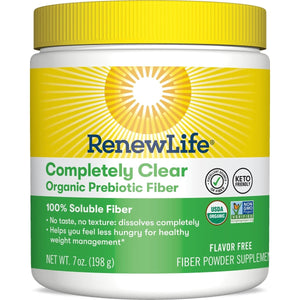Renew Life Adult Completely Clear Organic Prebiotic Fiber - 7 oz | Keto - Friendly Fiber Powder Supplement - The Oasis of Health