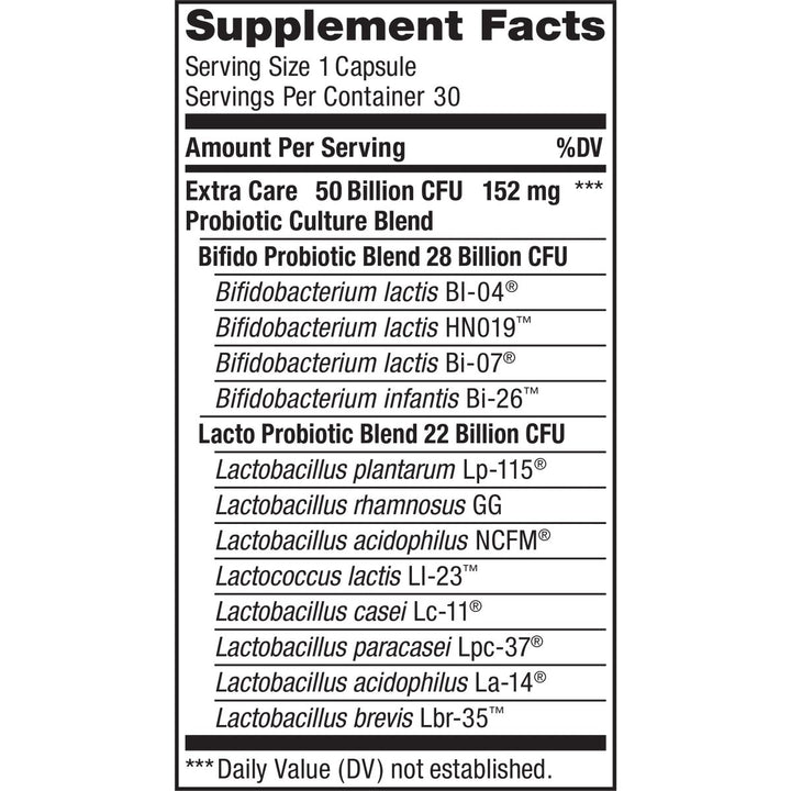 Renew Life Adult Probiotics, 50 Billion CFU Guaranteed, Extra Care Go - Pack, Probiotic Supplement for Digestive & Immune Health, Shelf Stable, Gluten Dairy & Soy Free, 30 Capsules - The Oasis of Health
