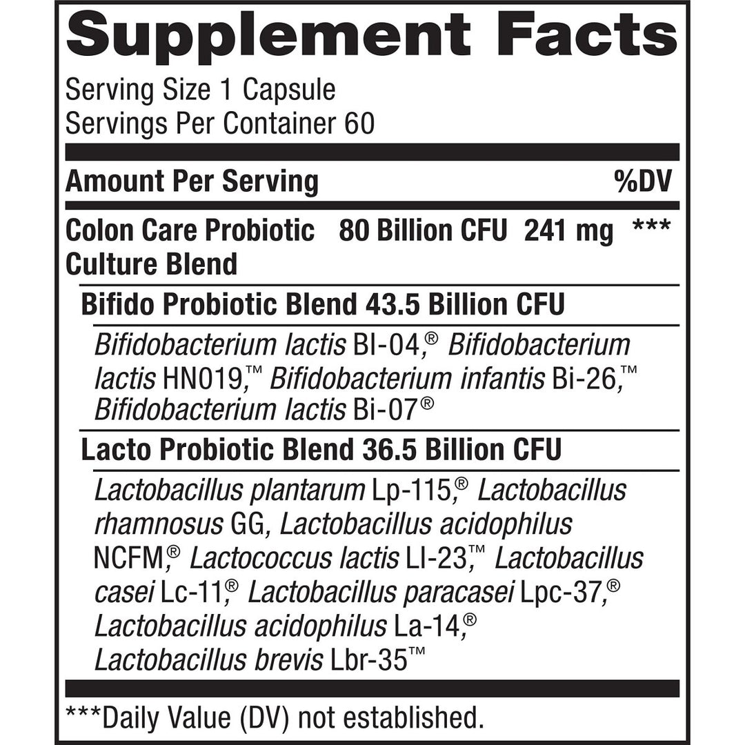 Renew Life Adult Probiotics, 80 Billion CFU Guaranteed, Colon Care Probiotic Supplement for Digestive, Immune, Shelf Stable, Gluten Dairy & Soy Free, 60 Capsules - The Oasis of Health