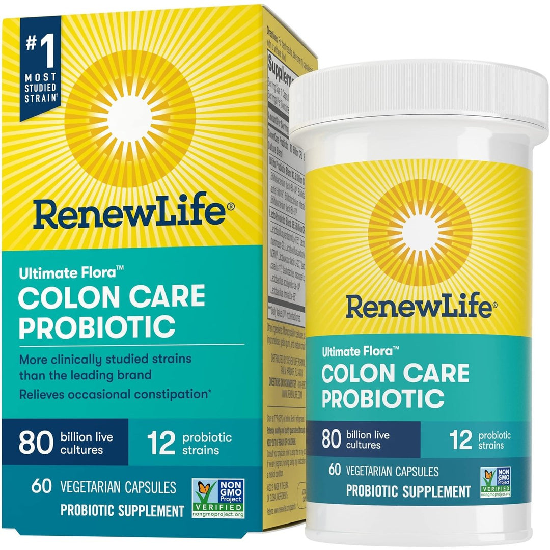 Renew Life Adult Probiotics, 80 Billion CFU Guaranteed, Colon Care Probiotic Supplement for Digestive, Immune, Shelf Stable, Gluten Dairy & Soy Free, 60 Capsules - The Oasis of Health