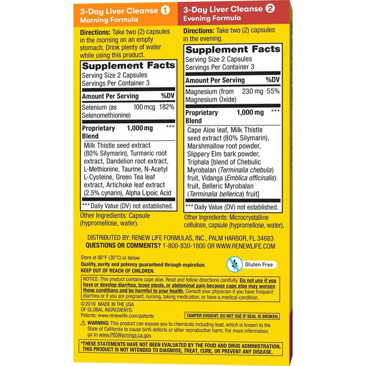 Renew Life Cleanse, Adult, 3 - Day Liver Cleanse, Dietary Supplement, 2 - Part; (Pack May Vary) (Package May Vary) - The Oasis of Health