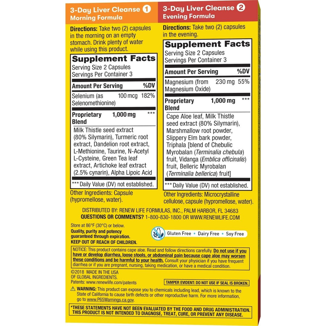 Renew Life Cleanse, Adult, 3 - Day Liver Cleanse, Dietary Supplement, 2 - Part; (Pack May Vary) (Package May Vary) - The Oasis of Health