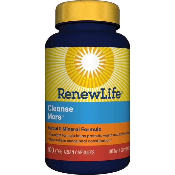 Renew Life Detox Cleanse More - Relieve Bloating and Restore Regularity - Overnight Constipation Relief - Soy, Dairy & Gluten Free - 100 Capsules - The Oasis of Health
