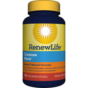Renew Life Detox Cleanse More - Relieve Bloating and Restore Regularity - Overnight Constipation Relief - Soy, Dairy & Gluten Free - 100 Capsules - The Oasis of Health