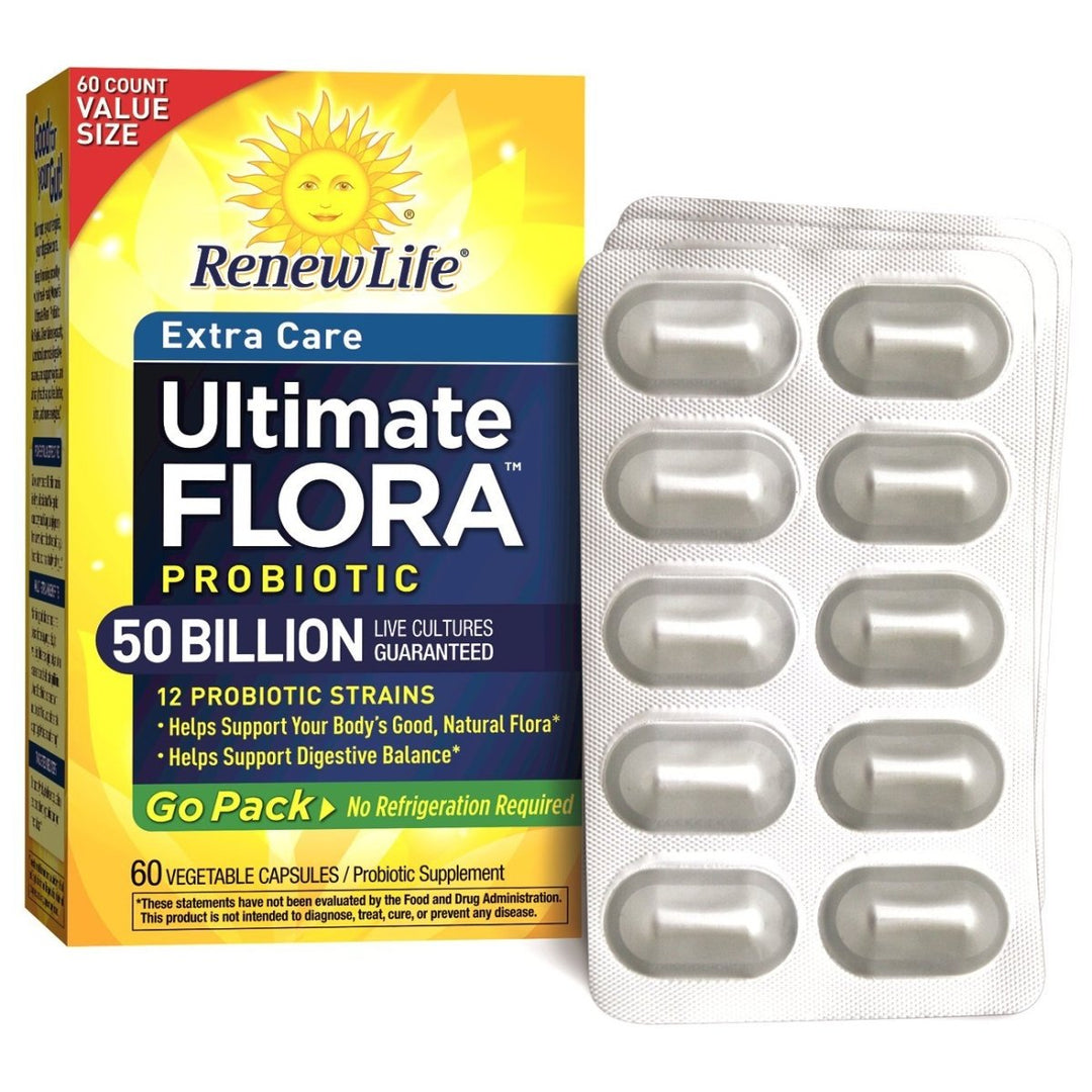 Renew Life Extra Care Ultimate Flora Probiotic 50 Billion Go Pack, 60 CT - The Oasis of Health