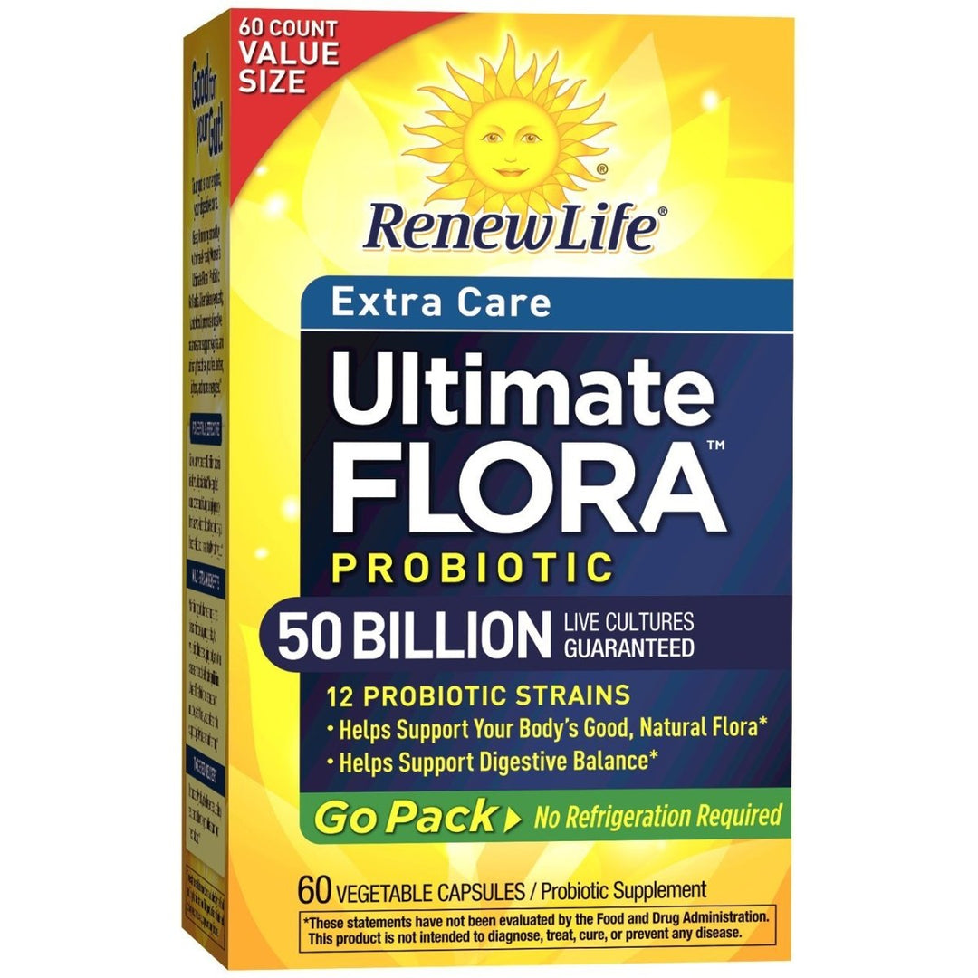 Renew Life Extra Care Ultimate Flora Probiotic 50 Billion Go Pack, 60 CT - The Oasis of Health