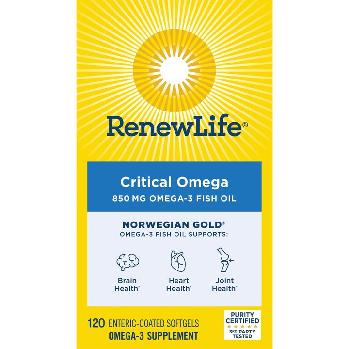 Renew Life Fish Oil, Norwegian Gold? Omega - 3 Supplement ? 120 Softgel Capsules - The Oasis of Health