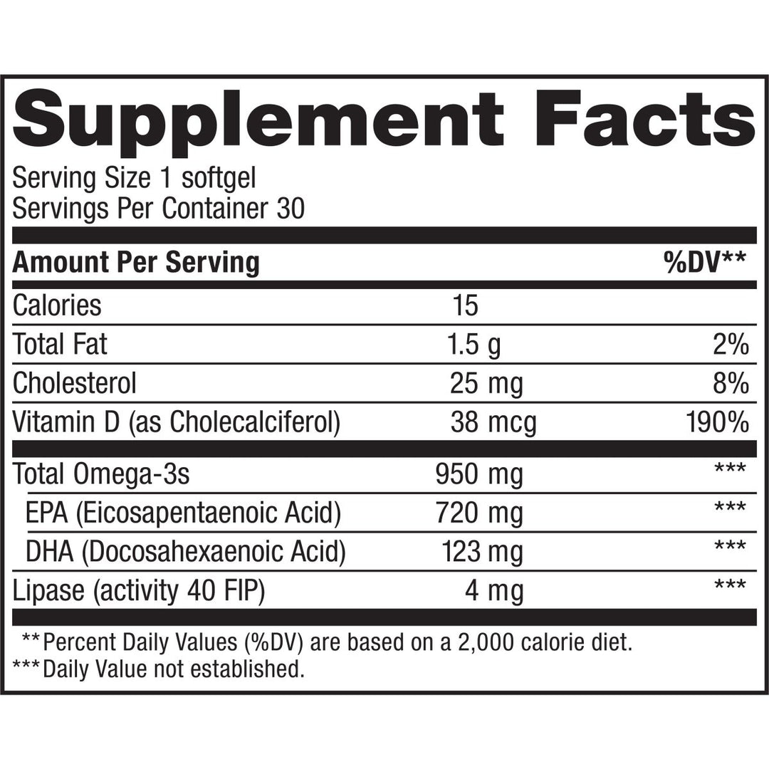 Renew Life Fish Oil, Norwegian Gold Omega - 3 Supplement ? 950mg Critical Omega - 3 Fish Oil Supplement, Dairy & Gluten Free, Supports Healthy Heart & Brain Function, Burp - Free - 30 Soft Gel Capsules - The Oasis of Health