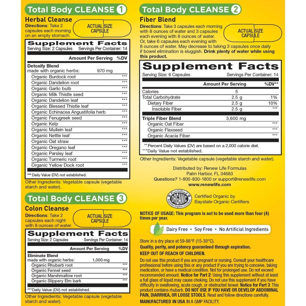 Renew Life - Gentle Care Total Body Cleanse - digestive detox and cleanse supplement - 14 day program - The Oasis of Health