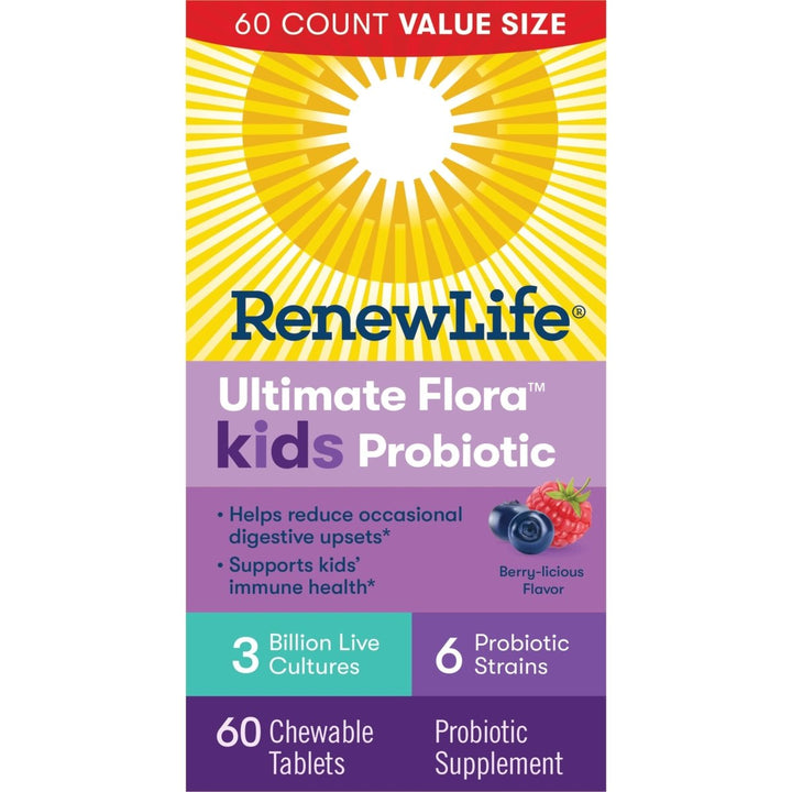 Renew Life Kids Probiotic Gummies, Supports Digestive & Immune Health, Soy, Dairy & Gluten Free, Berry, 60 Chewable Tablets - The Oasis of Health
