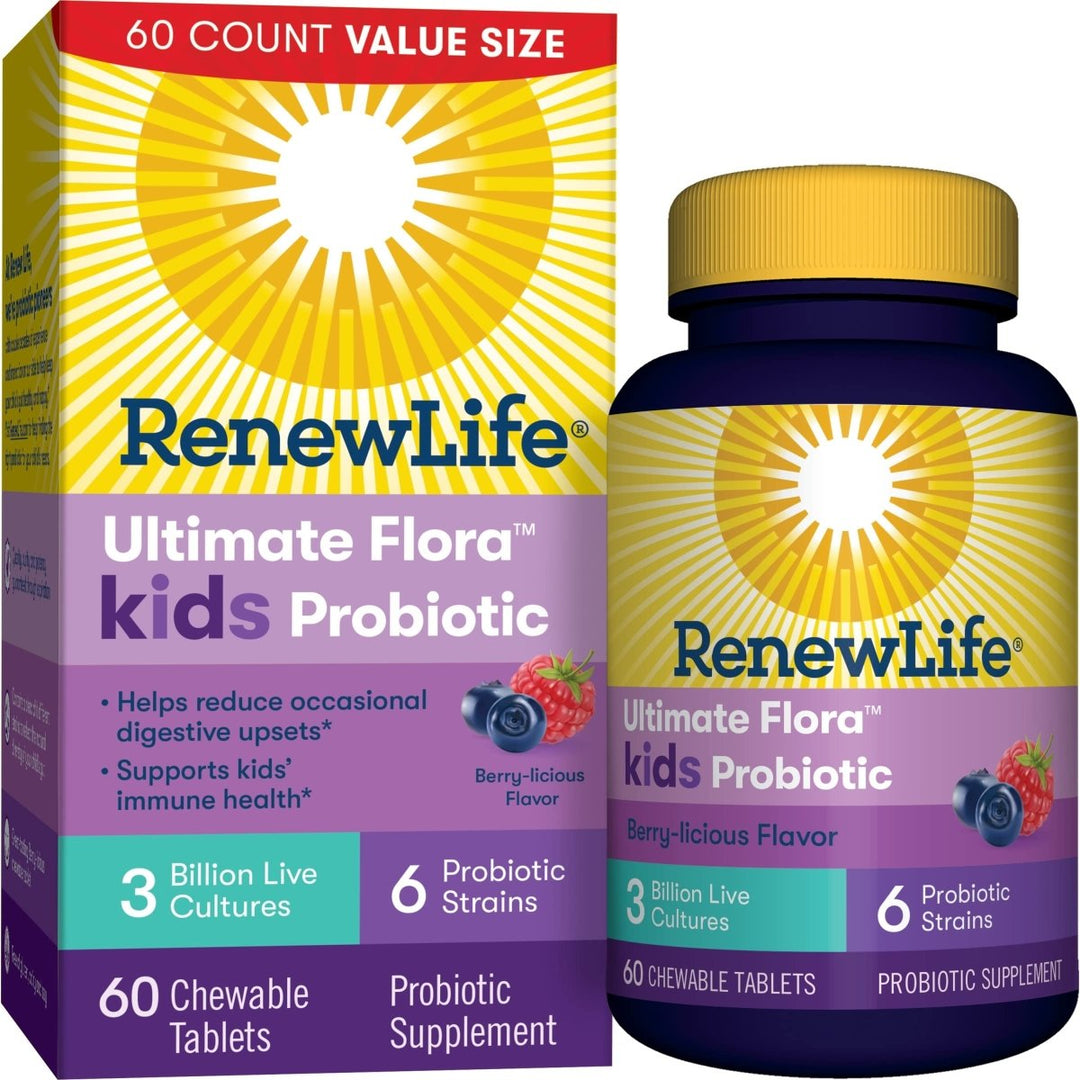 Renew Life Kids Probiotic Gummies, Supports Digestive & Immune Health, Soy, Dairy & Gluten Free, Berry, 60 Chewable Tablets - The Oasis of Health