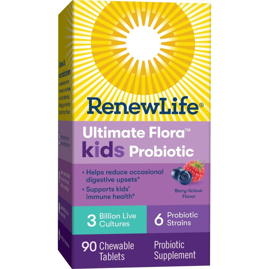 Renew Life Kids Probiotic Gummies, Supports Digestive & Immune Health, Soy, Dairy & Gluten Free, Berry, 90 Chewable Tablets - The Oasis of Health