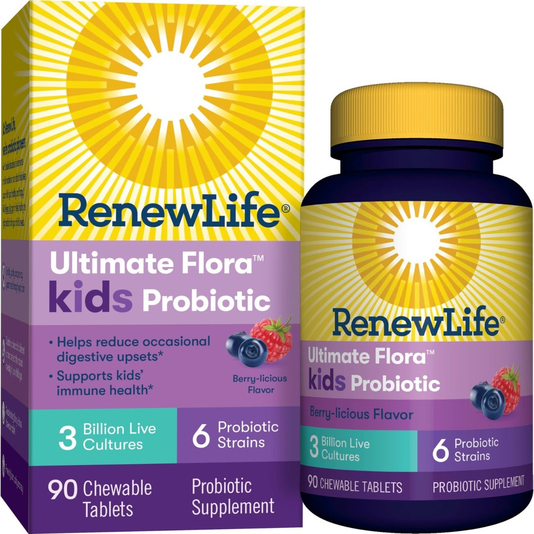 Renew Life Kids Probiotic Gummies, Supports Digestive & Immune Health, Soy, Dairy & Gluten Free, Berry, 90 Chewable Tablets - The Oasis of Health