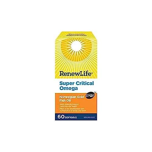 Renew Life Norwegian Gold Adult Fish Oil - Super Critical Omega, Fish Oil Omega - 3 Supplement - Gluten & Dairy Free - 60 Burp - Free Softgel Capsules - The Oasis of Health