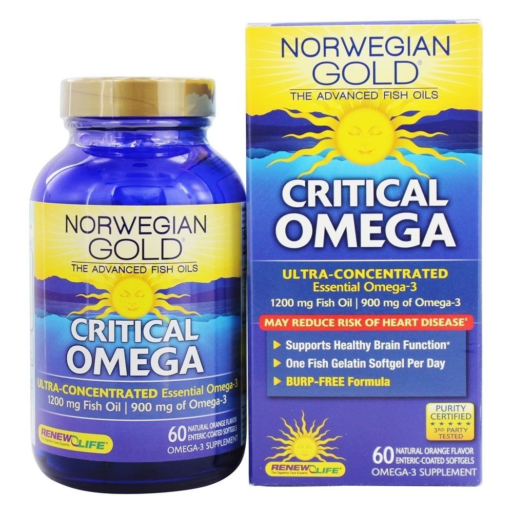 Renew Life Norwegian Gold Critical Omega - 1200 mg - 60 Softgels - The Oasis of Health