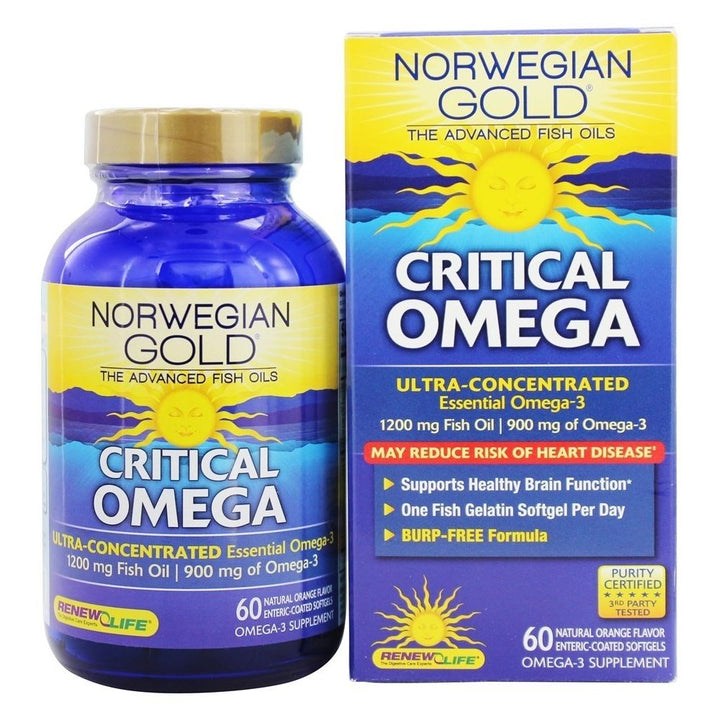 Renew Life Norwegian Gold Critical Omega - 1200 mg - 60 Softgels - The Oasis of Health