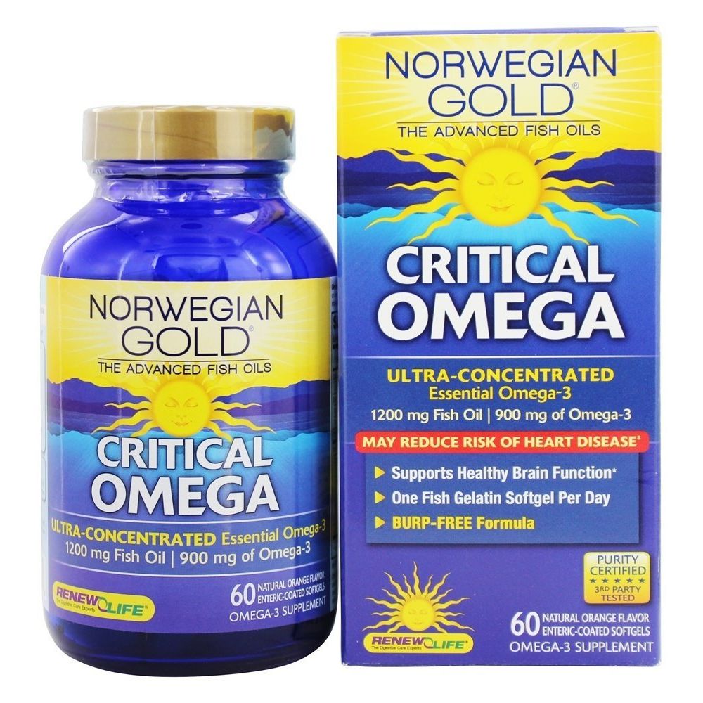Renew Life Norwegian Gold Critical Omega - 1200 mg - 60 Softgels - The Oasis of Health