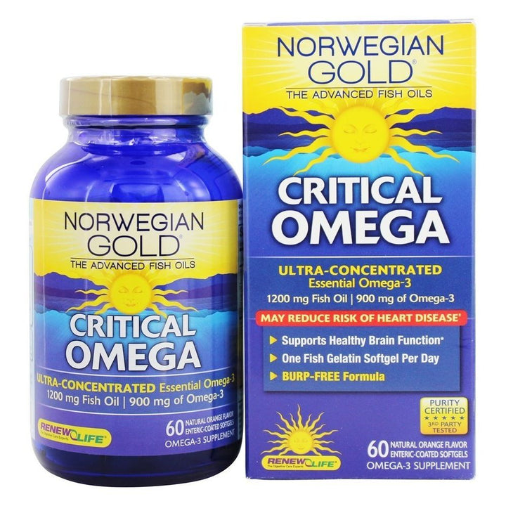 Renew Life Norwegian Gold Critical Omega - 1200 mg - 60 Softgels - The Oasis of Health