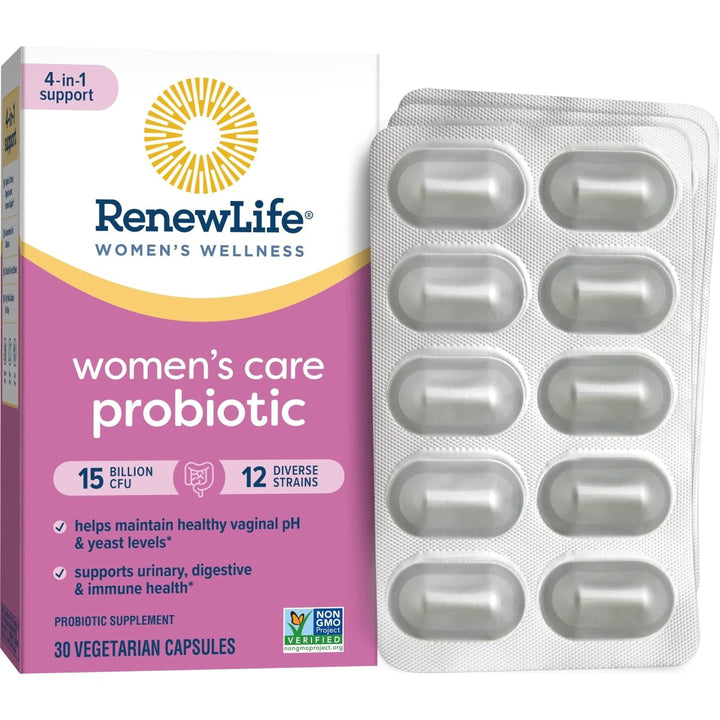 Renew Life Probiotics for Women, 15 Billion CFU Guaranteed, Probiotic Supplement for Digestive, Vaginal & Immune Health, Shelf Stable, Soy, Dairy & Gluten Free, 30 Capsules - The Oasis of Health