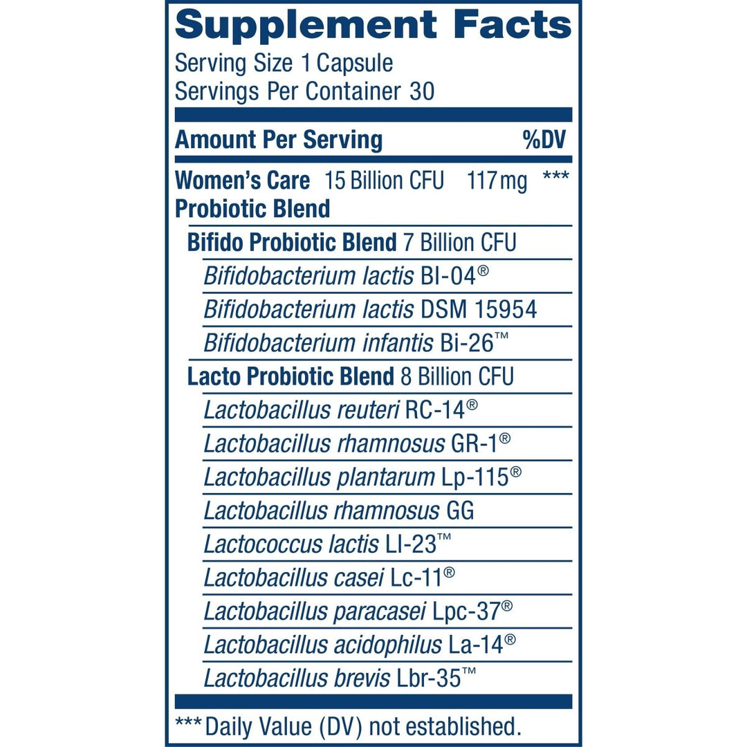Renew Life Probiotics for Women, 15 Billion CFU Guaranteed, Probiotic Supplement for Digestive, Vaginal & Immune Health, Shelf Stable, Soy, Dairy & Gluten Free, 30 Capsules - The Oasis of Health
