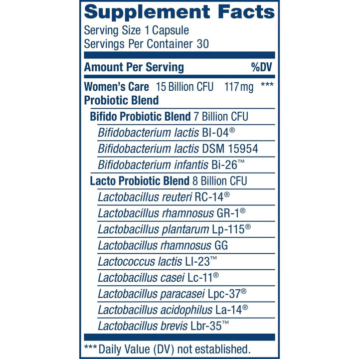 Renew Life Probiotics for Women, 15 Billion CFU Guaranteed, Probiotic Supplement for Digestive, Vaginal & Immune Health, Shelf Stable, Soy, Dairy & Gluten Free, 30 Capsules - The Oasis of Health
