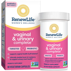 Renew Life Probiotics for Women, 3.5 Billion CFU, Probiotic Supplement for Digestive, Vaginal & Immune Health, Soy, Dairy & Gluten Free, Vaginal & Urinary Complete, Cranberry, 60 Capsules - The Oasis of Health