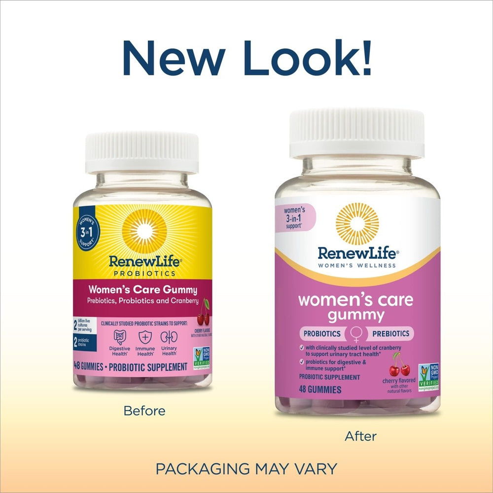 Renew Life Probiotics for Women Gummies, 2 Billion CFU, with Prebiotics, Probiotics & Cranberry, 48 Gummies - The Oasis of Health