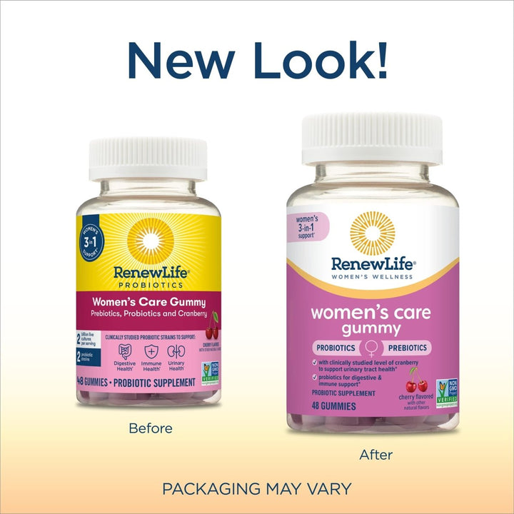 Renew Life Probiotics for Women Gummies, 2 Billion CFU, with Prebiotics, Probiotics & Cranberry, 48 Gummies - The Oasis of Health