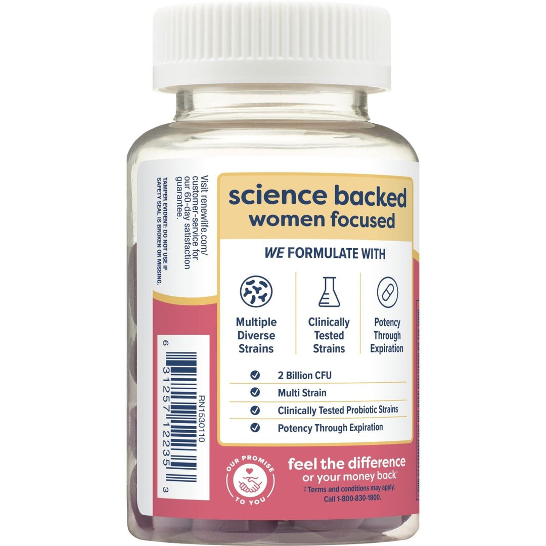 Renew Life Probiotics for Women - Support Urinary Tract Health, 2 Billion CFU, 48 Gummies - The Oasis of Health