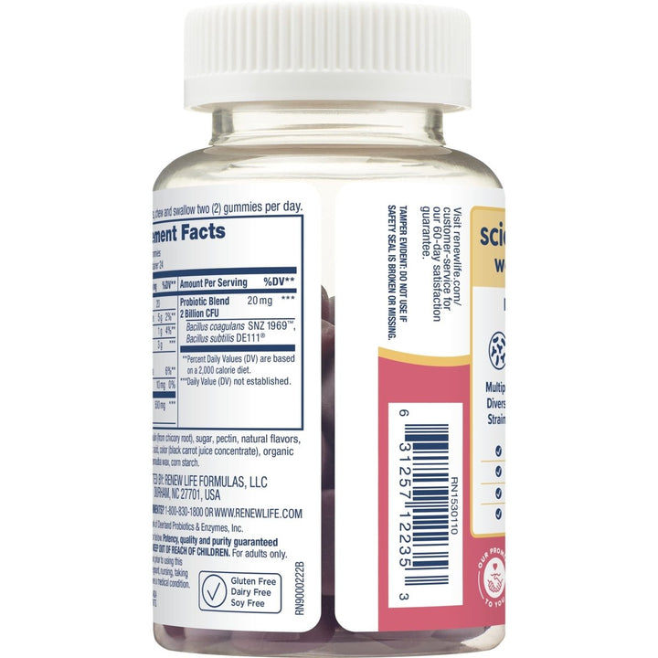 Renew Life Probiotics for Women - Support Urinary Tract Health, 2 Billion CFU, 48 Gummies - The Oasis of Health