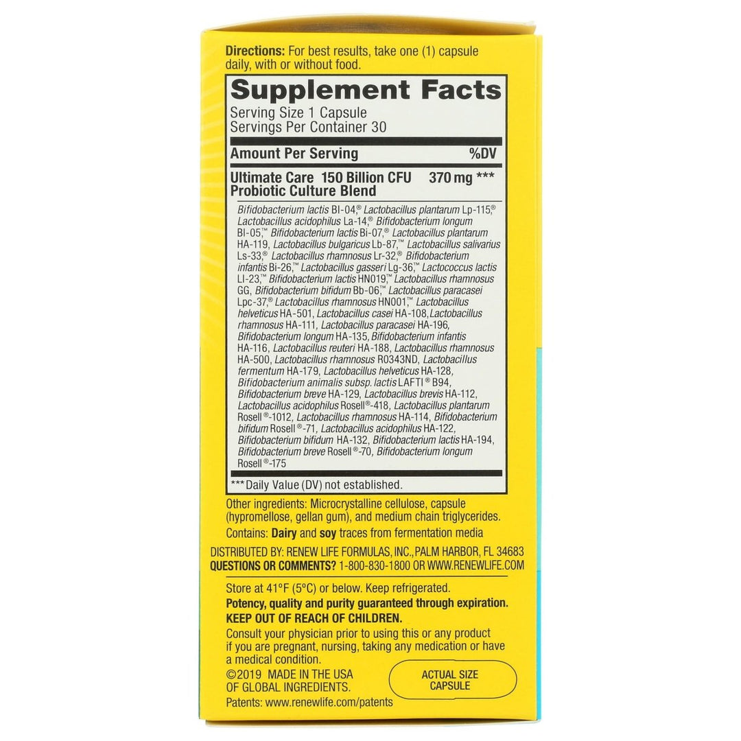 Renew Life Ultimate Flora Care 150 Billion - 30 Capsules - The Oasis of Health