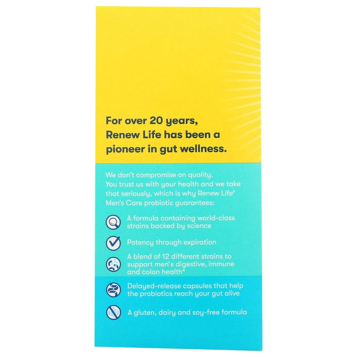 Renew Life Ultimate Flora Men's Care Probiotic - 30 Capsules - The Oasis of Health