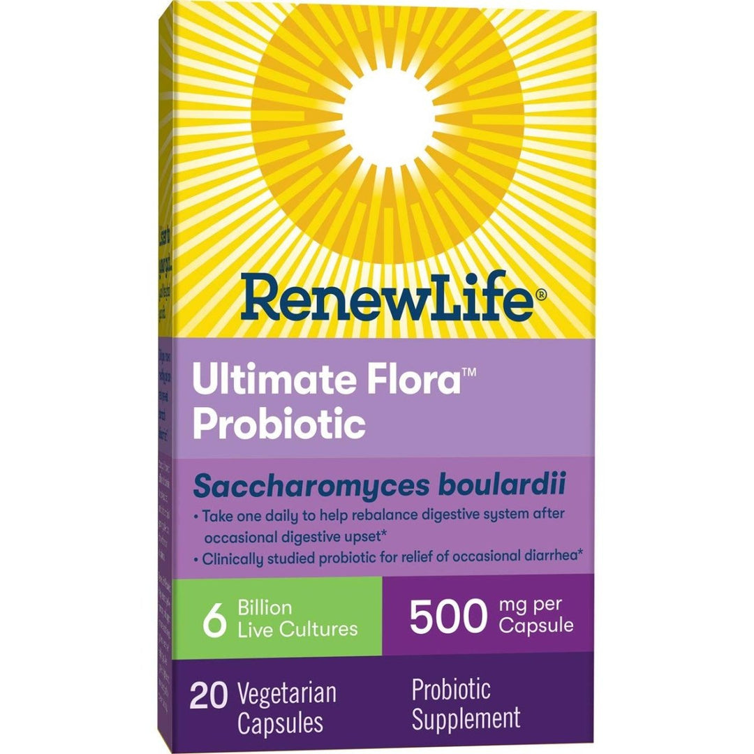 Renew Life - Ultimate Flora Probiotic Saccharomyces Boulardii - 6 Billion - 20 vegetable capsules (Packaging May Vary) - The Oasis of Health
