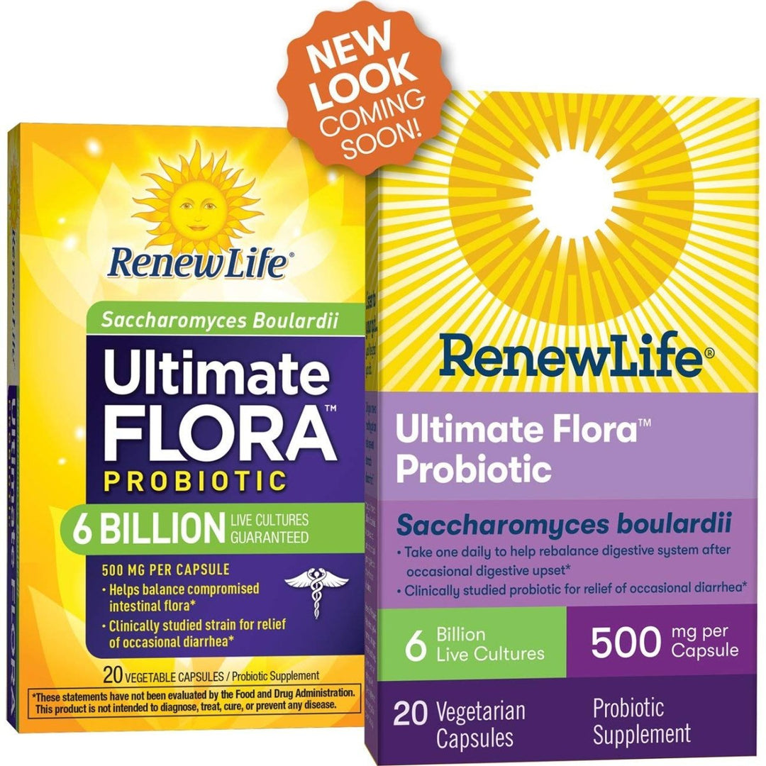 Renew Life - Ultimate Flora Probiotic Saccharomyces Boulardii - 6 Billion - 20 vegetable capsules (Packaging May Vary) - The Oasis of Health