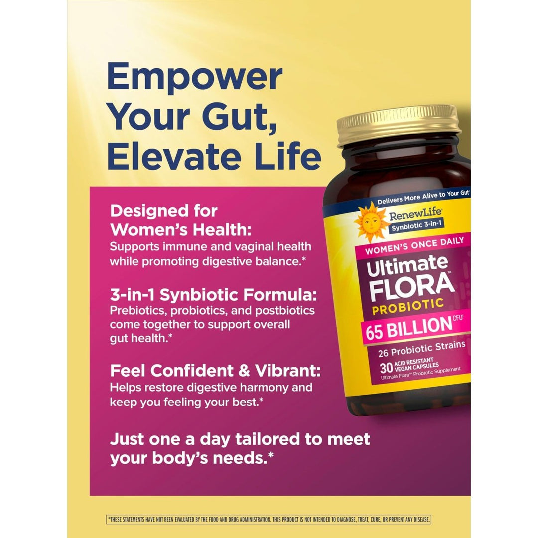 Renew Life Ultimate Flora Probiotics for Women 65 Billion CFU Delayed Release Vegan Capsules | Vaginal | Digestive Health | Immune Health | Dairy Free | 30 Count - The Oasis of Health