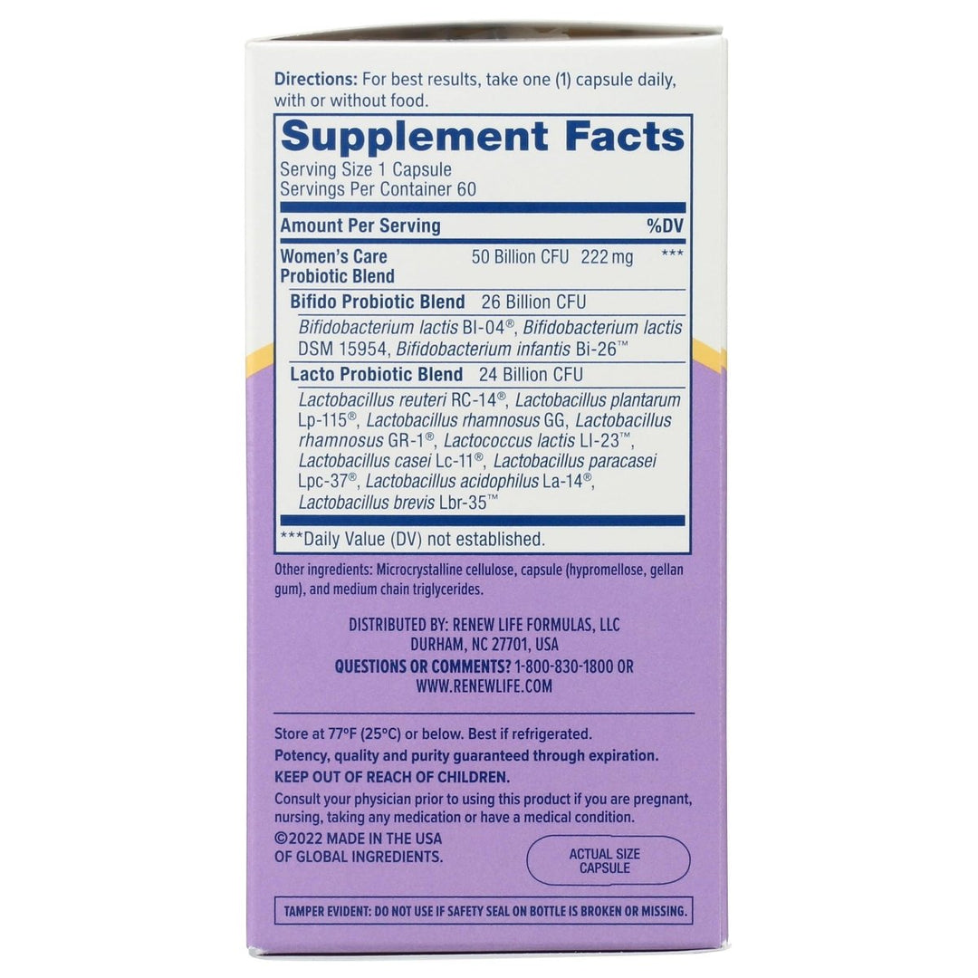 RENEW LIFE Ultimate Flora Vaginal Probiotic 50 Billion, 60 CT - The Oasis of Health